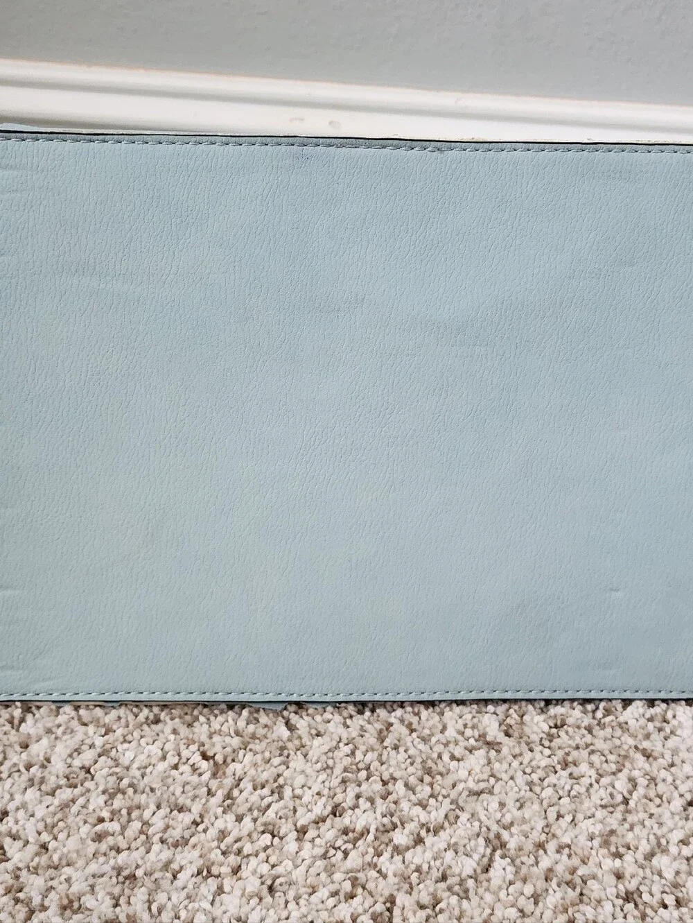 V-Accent Striped Dome Satchel - Light Blue & White
